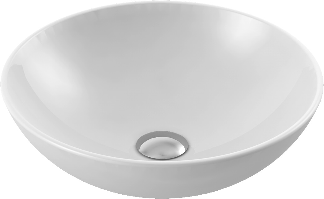 CeraStyle Zero umywalka 46 cm nablatowa okrągła biały mat 71600-97