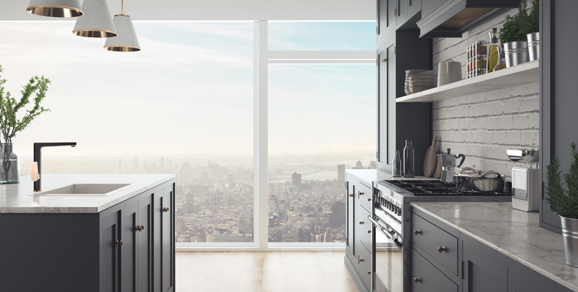 Invena Midnight Trend bateria kuchenna stojąca czarny mat/różowe złoto BZ-35-014