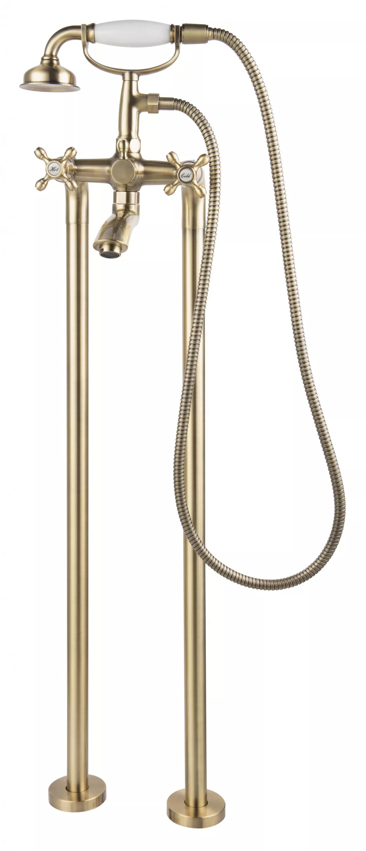 FDesign Lacrima bateria wannowo-prysznicowa wolnostojąca stary brąz FD1-LRA-11F-66