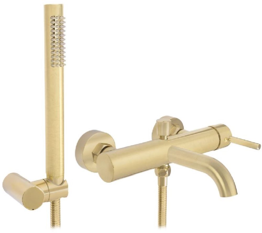 Rea Lungo bateria wannowo-prysznicowa ścienna złoty szczotkowany REA-B8010 - Wysyłka w 24h