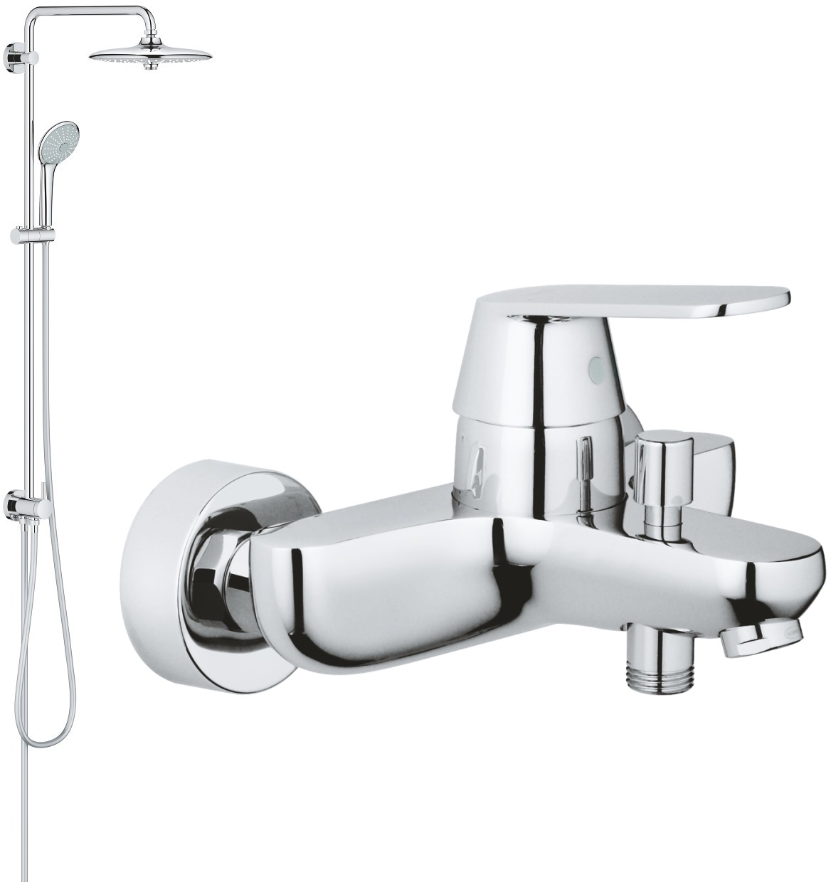 Zestaw Grohe Eurosmart Cosmopolitan bateria wannowo-prysznicowa i zestaw prysznicowy z deszczownicą Euphoria System 260 chrom (32831000, ... - Wysyłka