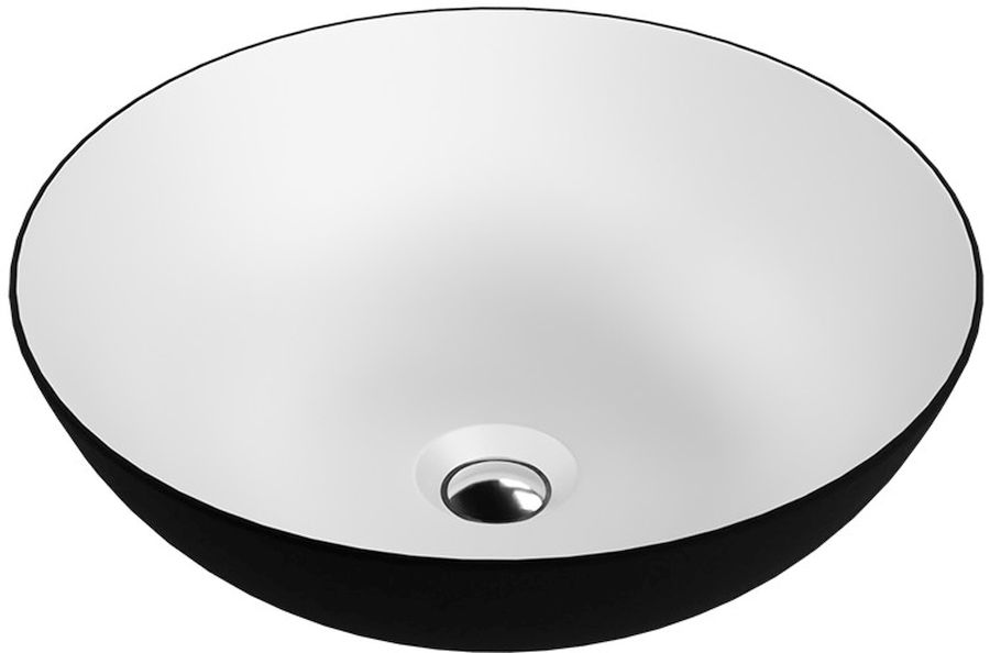 LaVita Rosa umywalka 40x40 cm nablatowa okrągła czarny/biały mat - Wysyłka w 24h