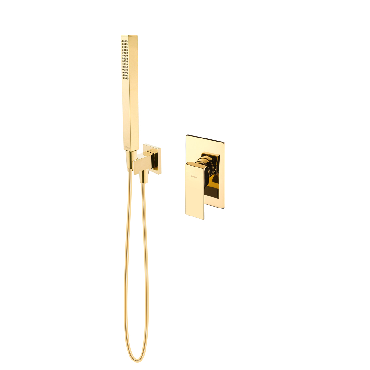 Zestaw Oltens Gota bateria prysznicowa podtynkowa z zestawem prysznicowym Sog Hvita (S) złoty połysk 36606800 - Wysyłka w 24h