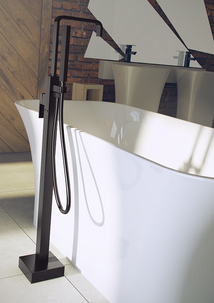 Besco Modern I bateria wannowo-prysznicowa wolnostojąca czarny mat BW-MI-CZ