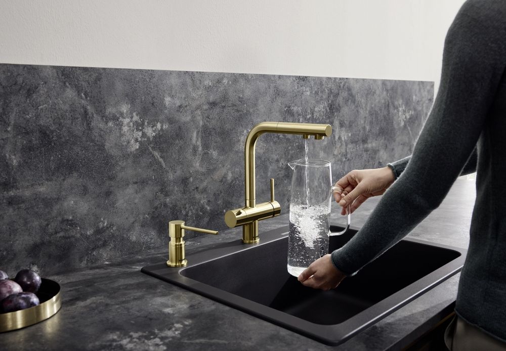 Blanco Fontas-S II Filter bateria kuchenna stojąca z podłączeniem do filtra wody złoty satynowy 526694 - Wysyłka w 24h