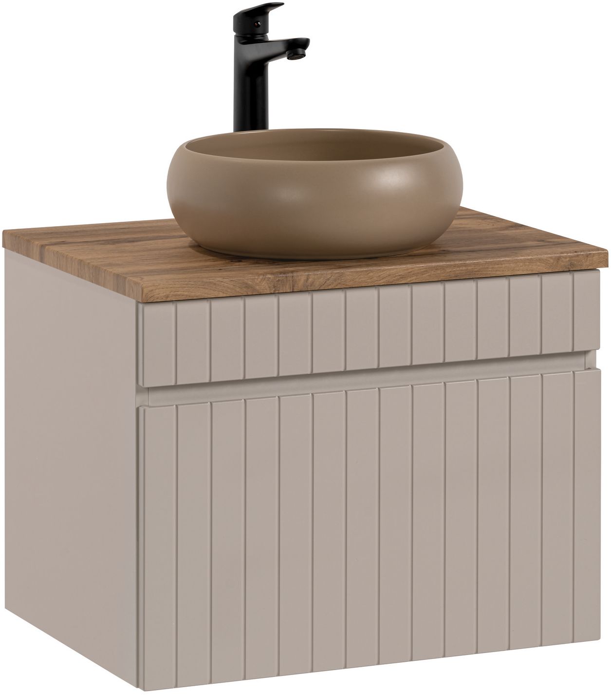 Zestaw Comad Iconic Cashmere szafka z blatem 60 cm wisząca kaszmir i umywalka Wiki beżowa SET - ICC B 60 CM WIKI-MC - Wysyłka w 24h