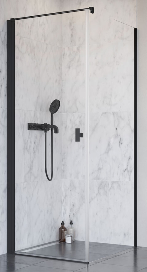 Radaway Nes Black KDJ I drzwi prysznicowe 100 cm lewe czarny mat/szkło przezroczyste 10022100-54-01L