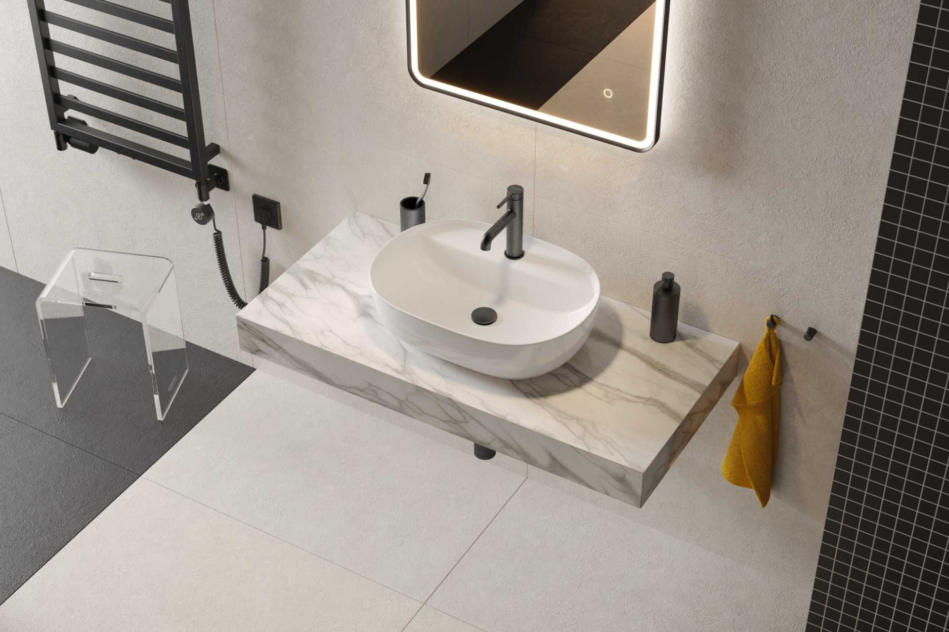 Excellent Jima umywalka 51x38,5 cm owalna nablatowa biały połysk CEAC.2002.510.WH