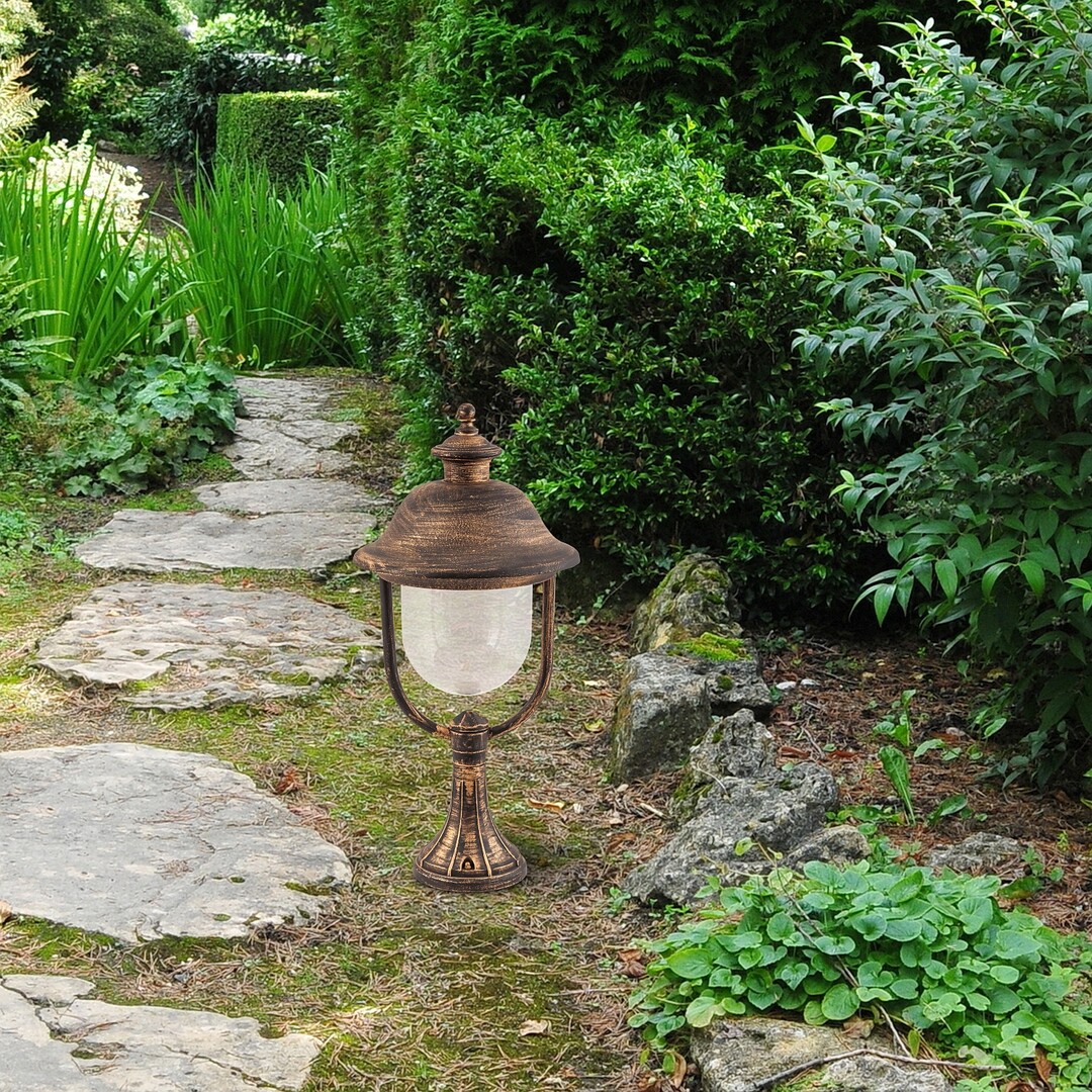 Rabalux New York lampa stojąca zewnętrzna 1x100W złoto antyczne/przezroczysty 8698