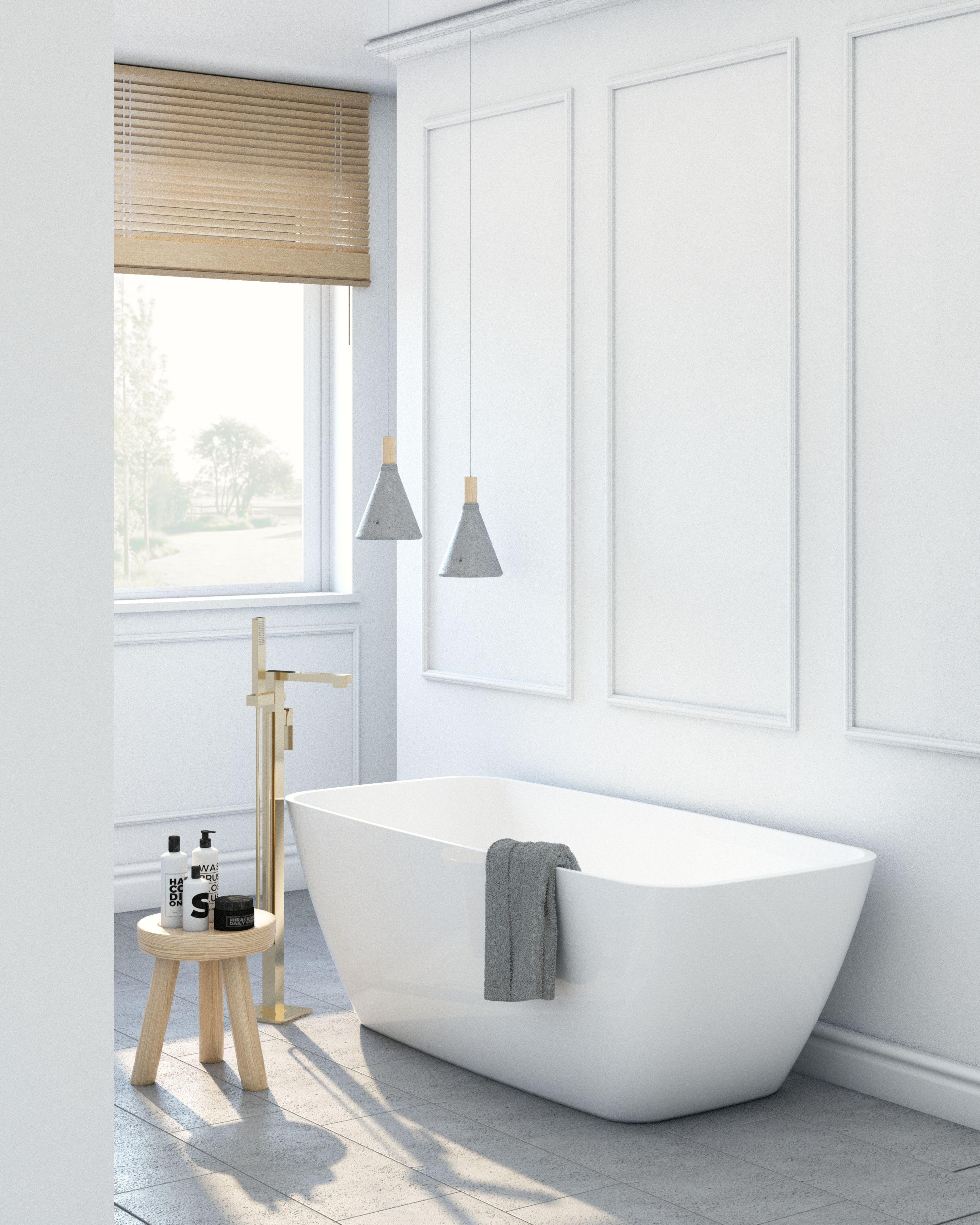 Oltens Gota bateria wannowo-prysznicowa wolnostojąca złoty połysk 34301800 - Wysyłka w 24h