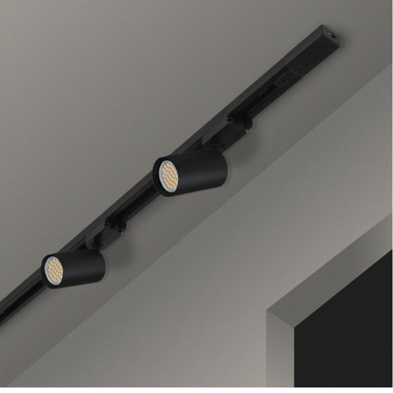 DPM zestaw szynoprzewód z 3 reflektorami czarny STR-3XGU10-B