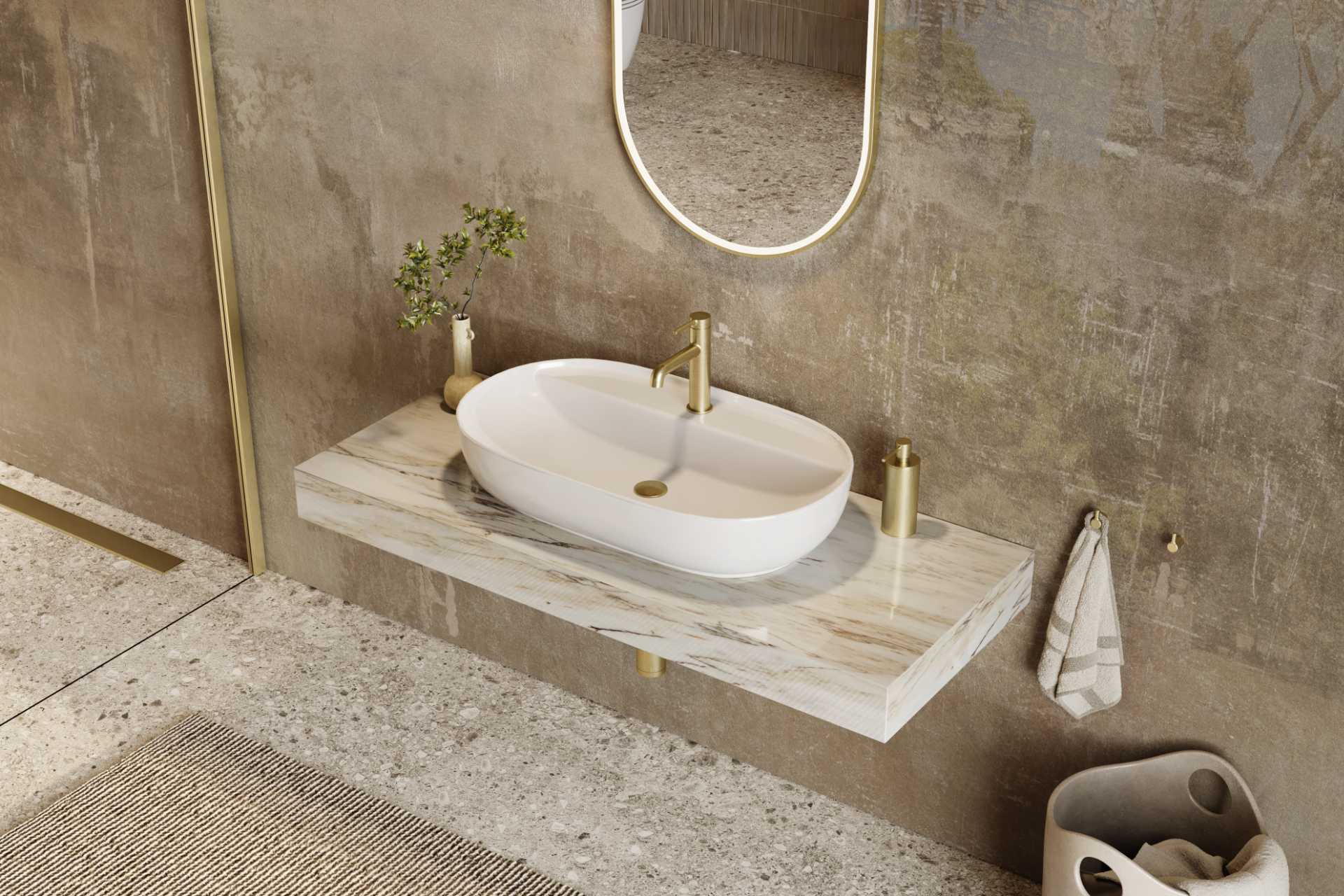 Excellent Jima umywalka 71x40 cm owalna nablatowa biały połysk CEAC.2002.710.WH