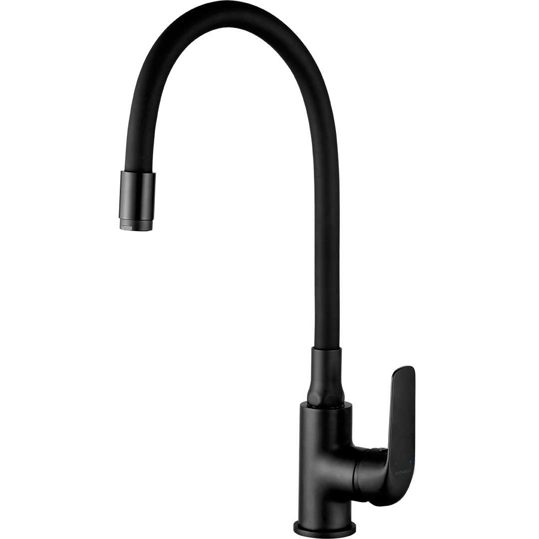 Kuchinox Elza bateria kuchenna stojąca z elastyczną wylewką czarny BKEB61D