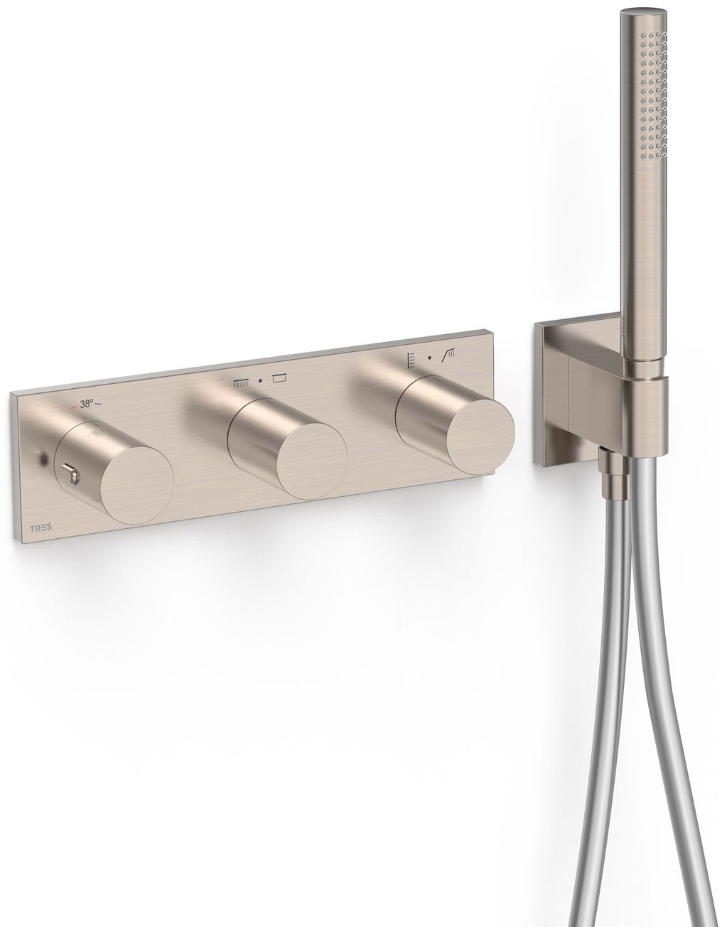 Tres B-System bateria wannowo-prysznicowa podtynkowa termostatyczna stal 30735401AC