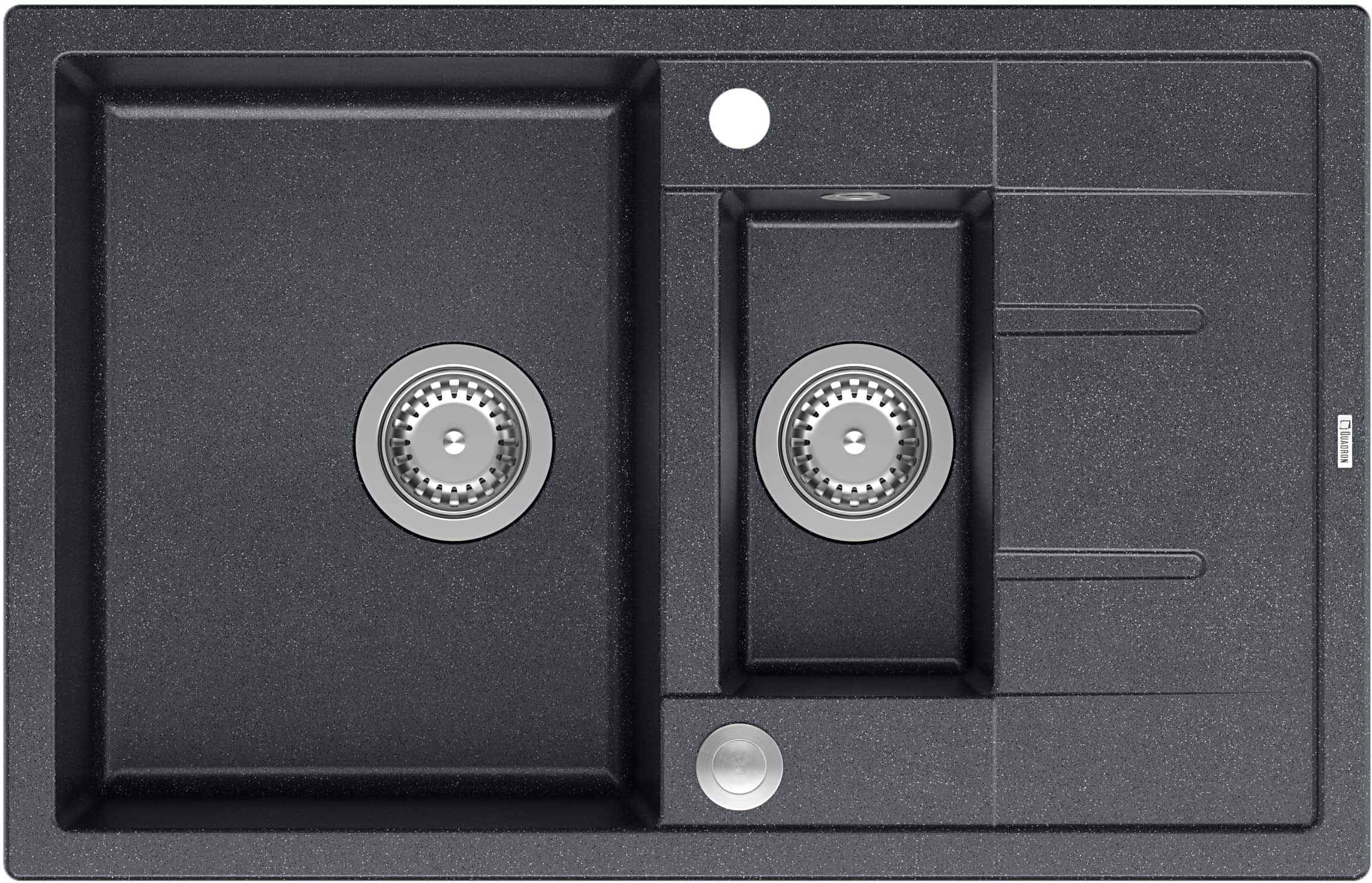 Quadron Morgan 156 zlewozmywak 78x50 cm GraniteQ black diamond/stal HB8224U8-BS_P2O