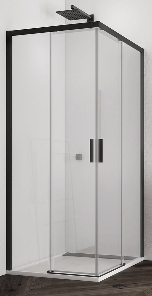 SanSwiss Top-Line S drzwi prysznicowe 120 cm lewe czarny mat/szkło przezroczyste TLSG1200607
