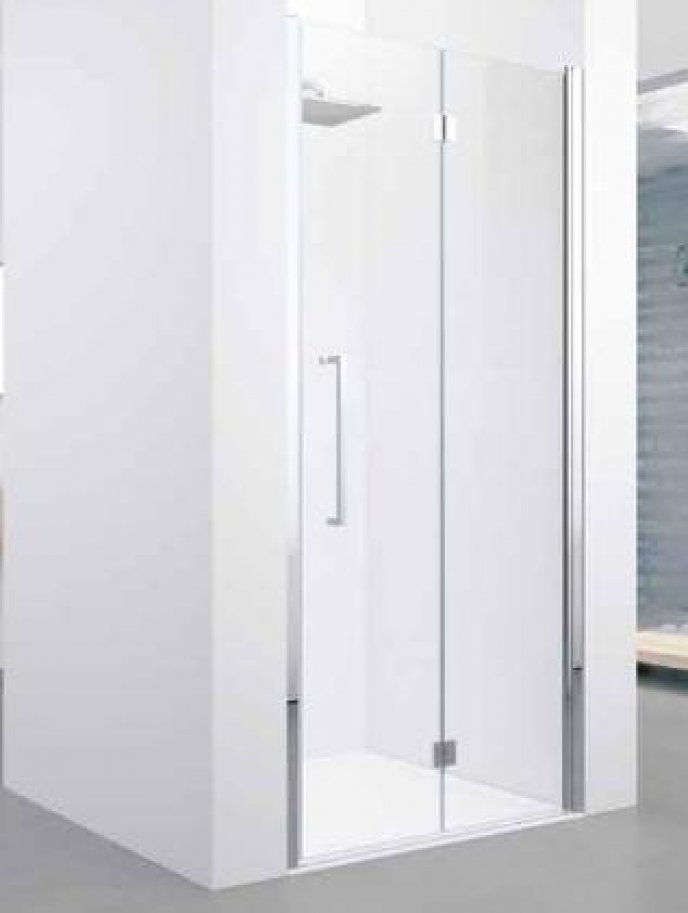 Novellini Young drzwi wnękowe składane prawe 90 cm chrom/szkło przezroczyste Y21BS87D-1K