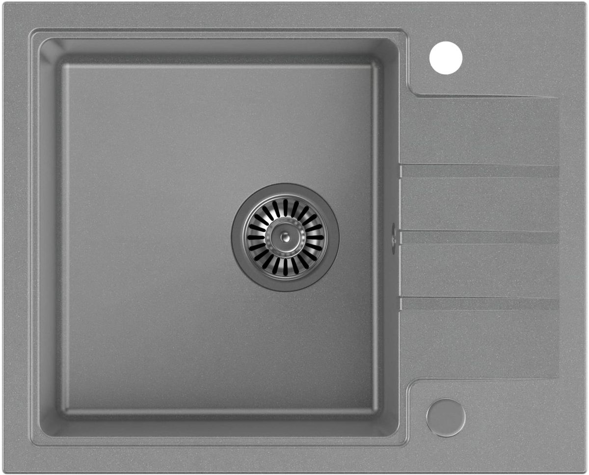 Quadron Peter 116 zlewozmywak 62x50 cm GraniteQ silver stone/stal HCQP6250SZK