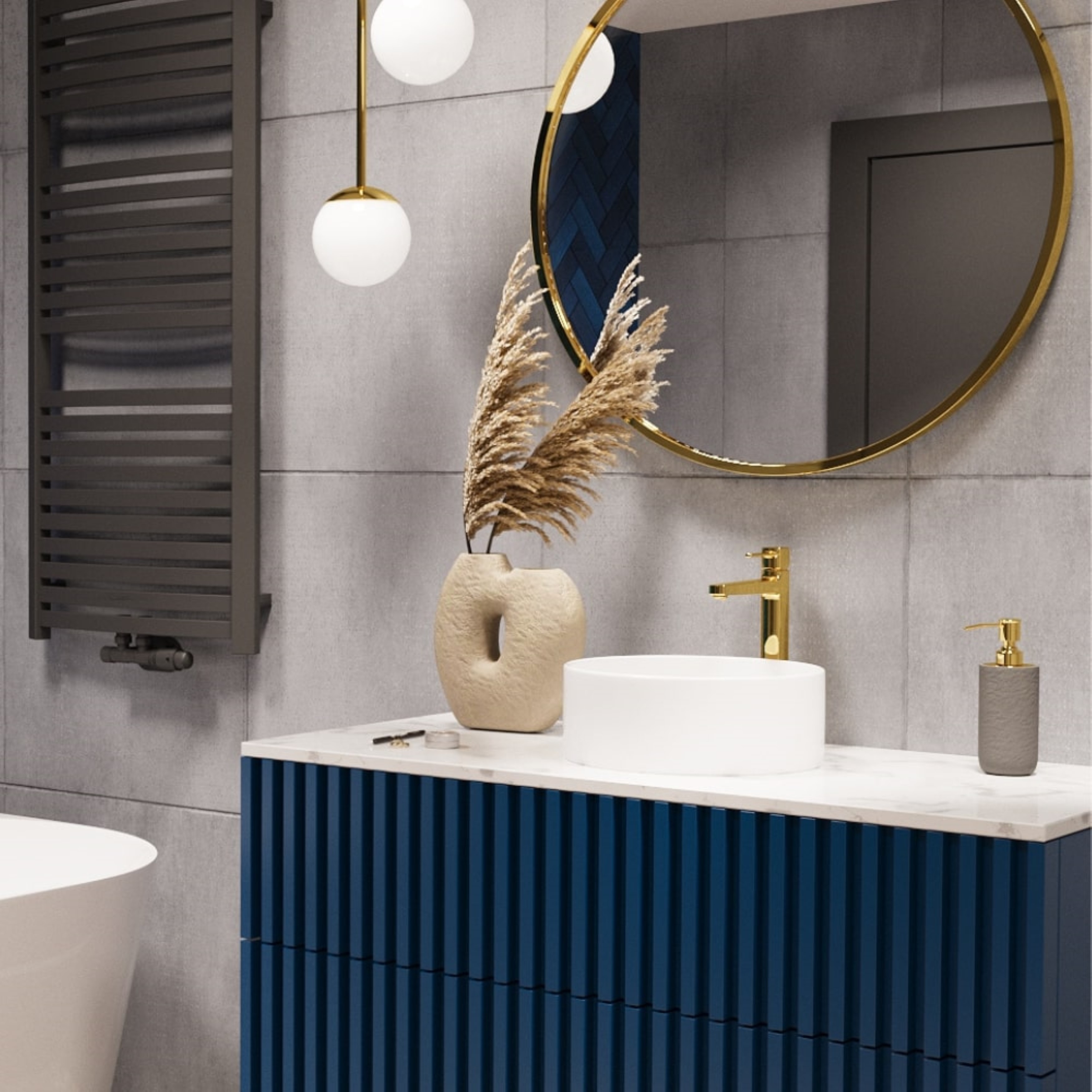 Invena Limnos umywalka 36 cm nablatowa okrągła biała CE-59-001-W