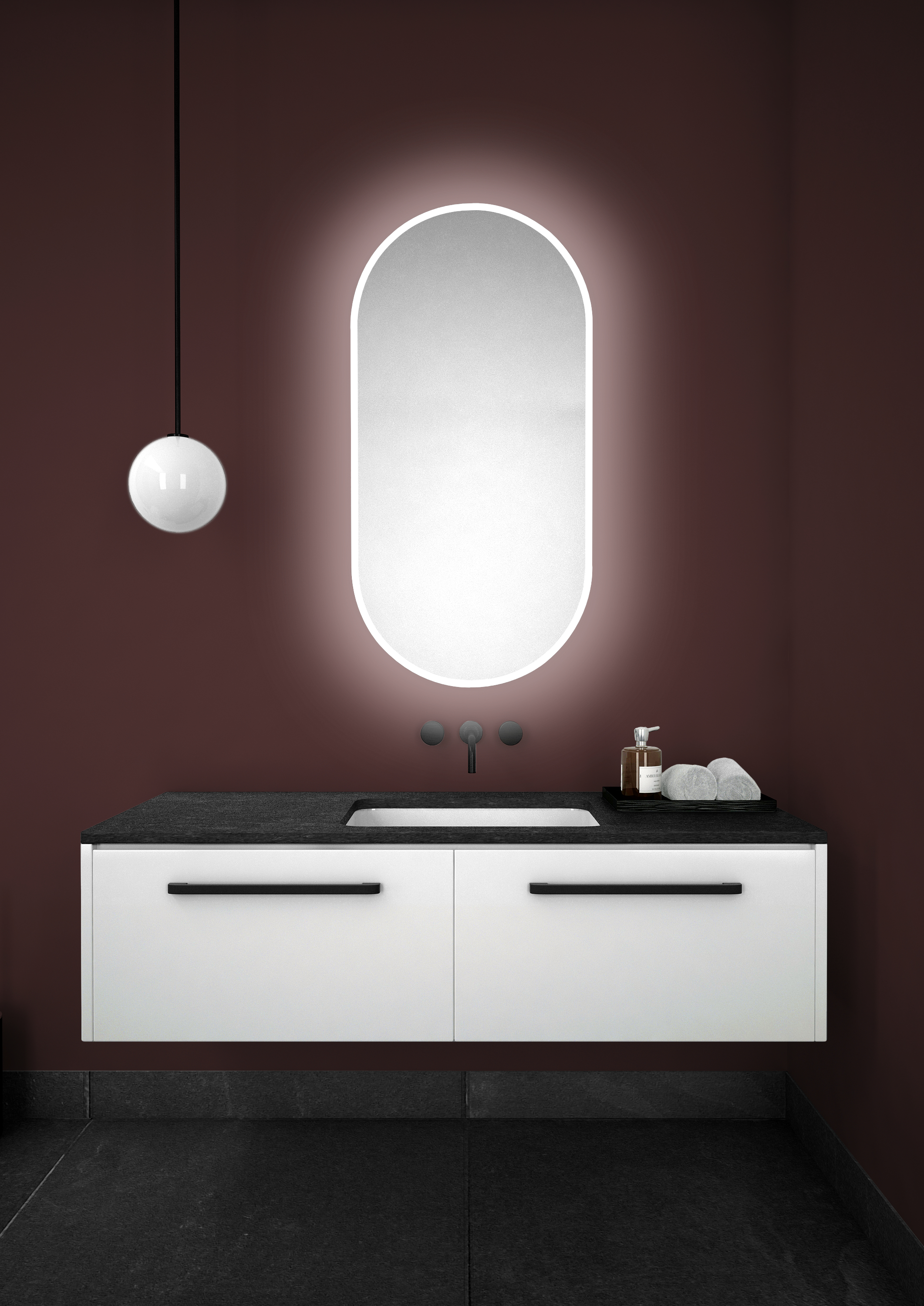 Dubiel Vitrum Max lustro 50x100 cm owalne z oświetleniem - Wysyłka w 24h