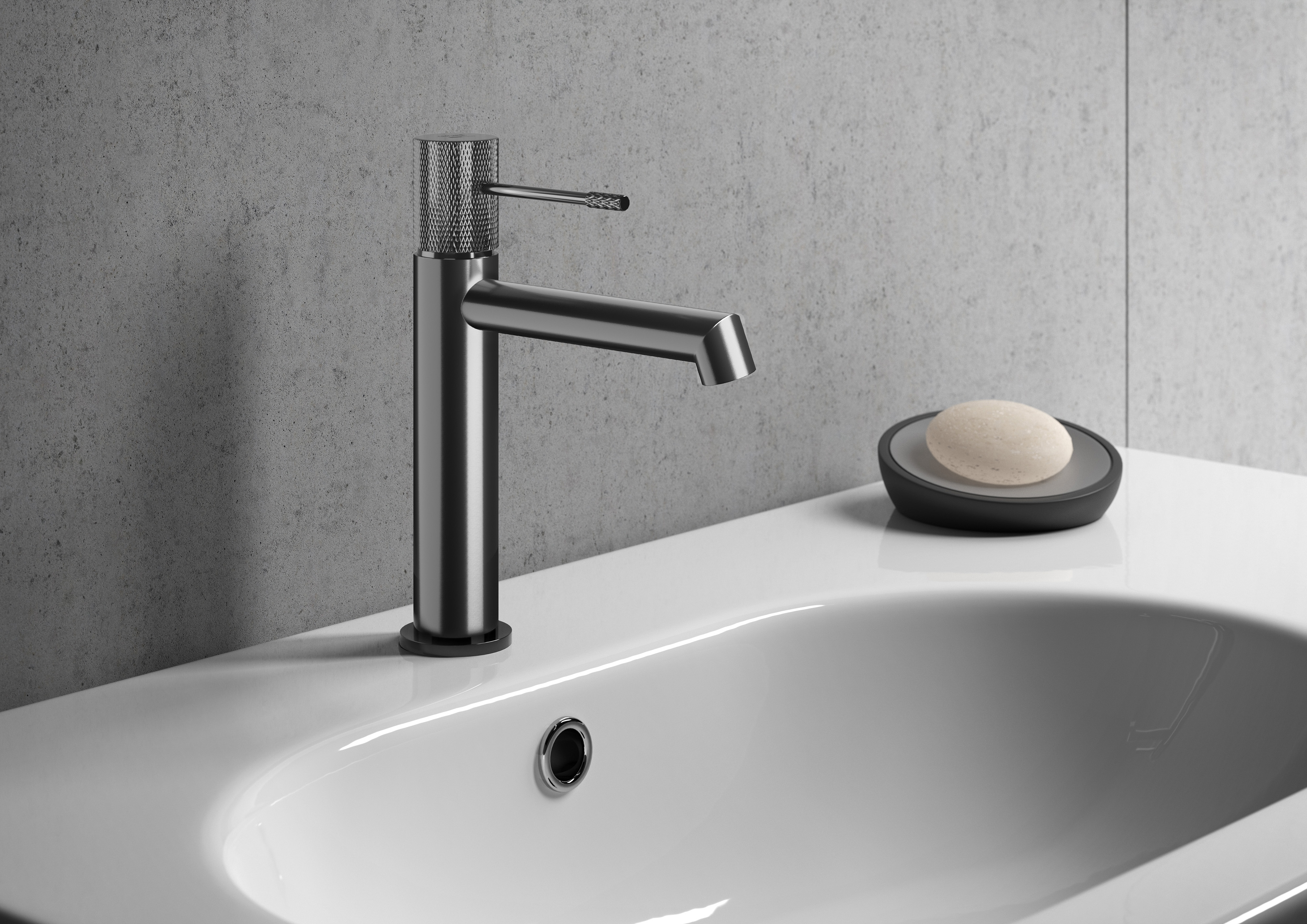 Cersanit Zen bateria umywalkowa stojąca wysoka gun metal S951-599