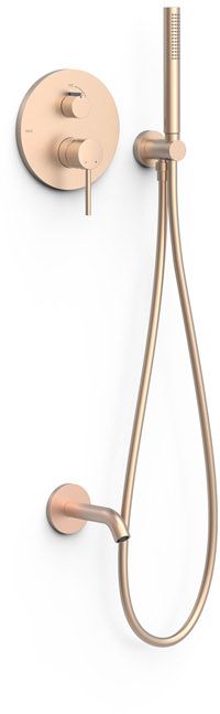 Tres Study Exclusive zestaw wannowo-prysznicowy podtynkowy matowe różowe złoto 26228006OPM