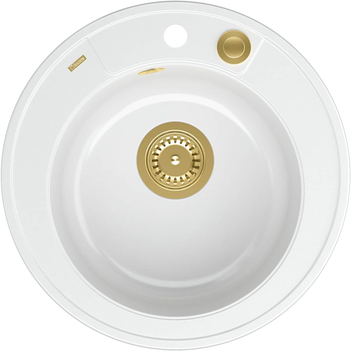 Quadron Morgan 210 zlewozmywak 51x51 cm GraniteQ snow white/złoty HB8301U1-G1_P2O