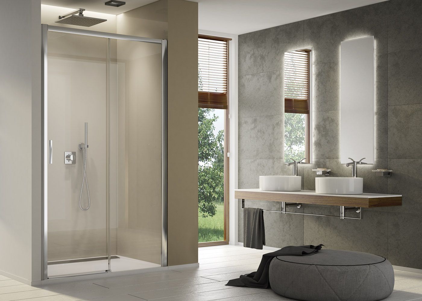 SanSwiss Top Line S drzwi prysznicowe 150 cm prawe biały/szkło przezroczyste TLS2D1500407