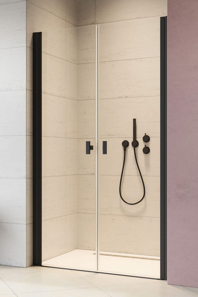 Radaway Nes Black DWD I drzwi prysznicowe 120 cm czarny mat/szkło przezroczyste 10027120-54-01