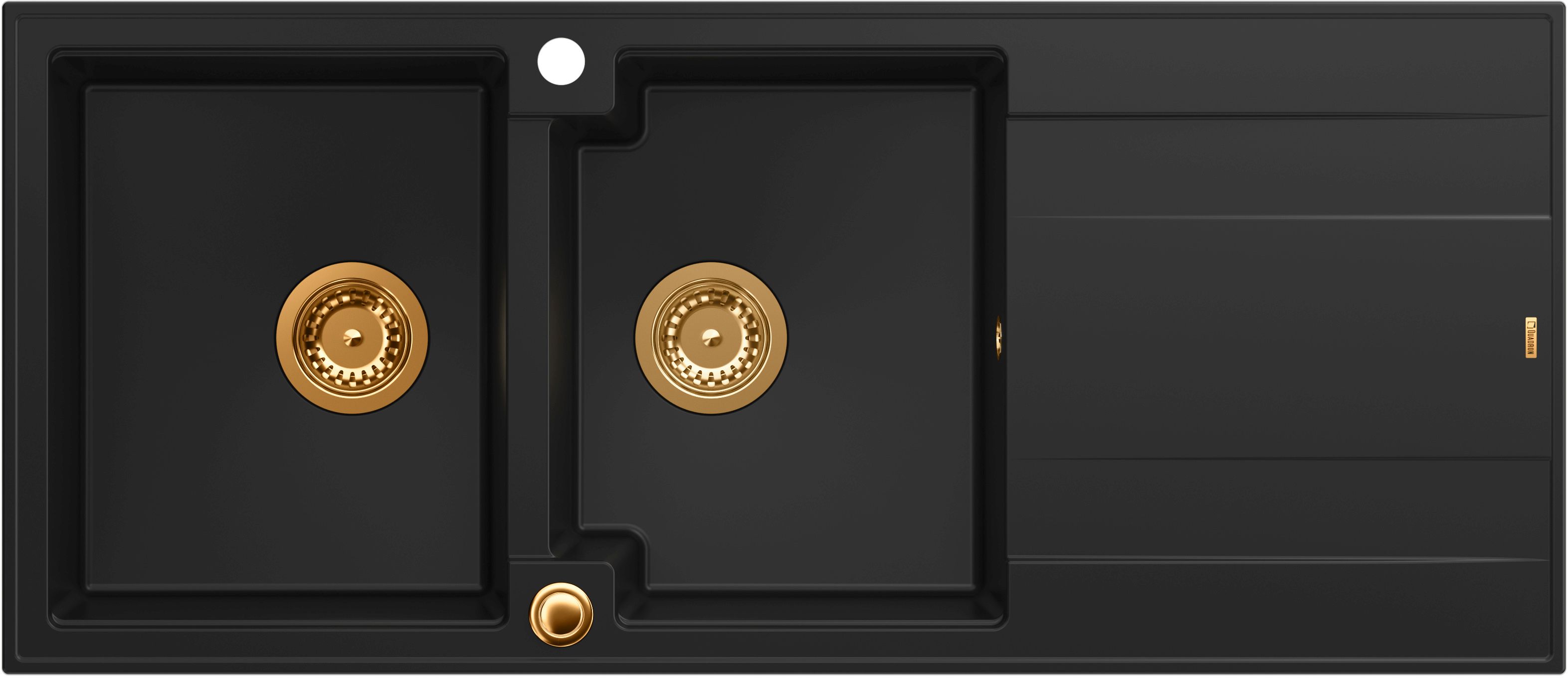 Quadron Evan 121 zlewozmywak 116x50 cm GraniteQ pure carbon/elementy miedziane HQE11650U7_PVDC1_P2O