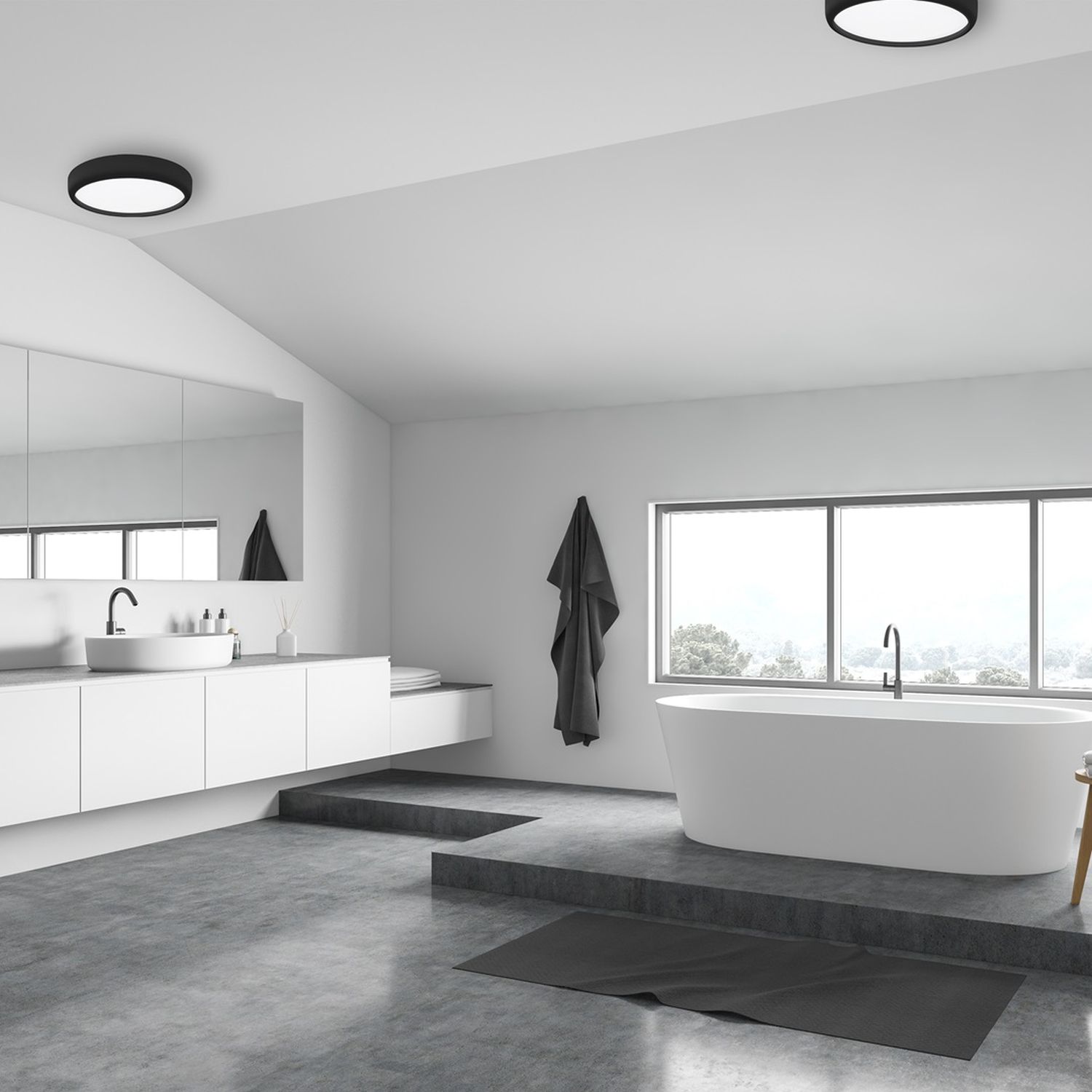 Milagro Gea plafon 1x36W czarny ML6394