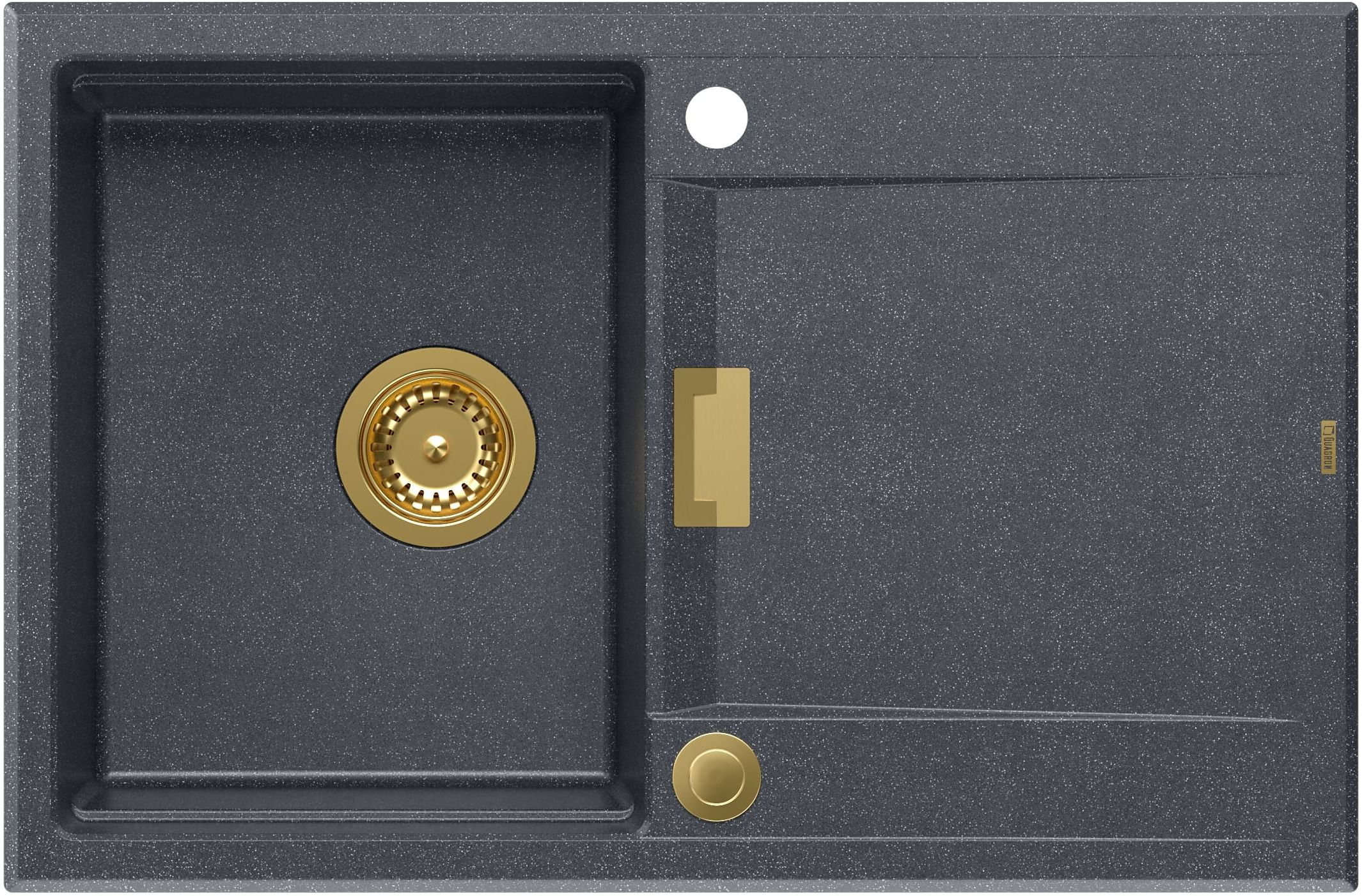Quadron Owen 111 zlewozmywak 76x50 cm GraniteQ black diamond/złoty HQO7650U8_PVDG1