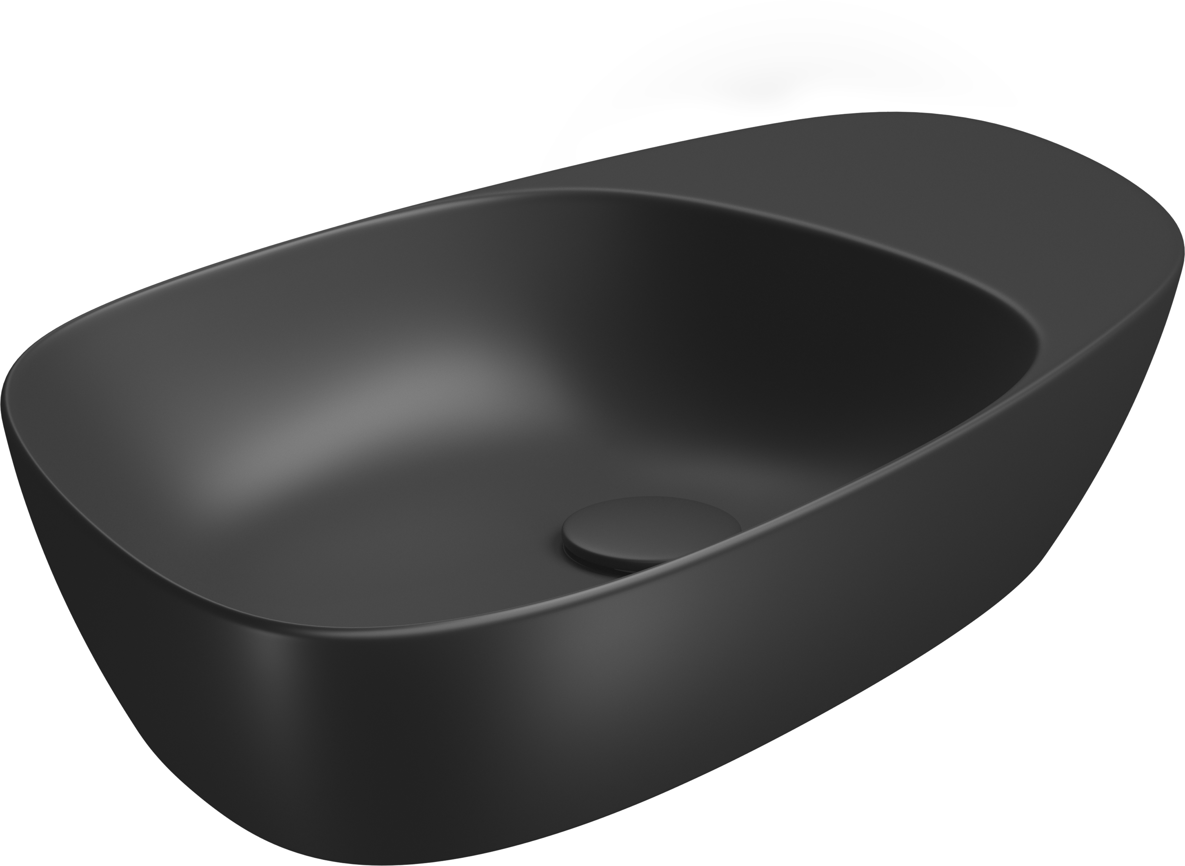 Meissen Keramik Kontra umywalka 60x40 cm nablatowa asymetryczna antracyt mat K682-015