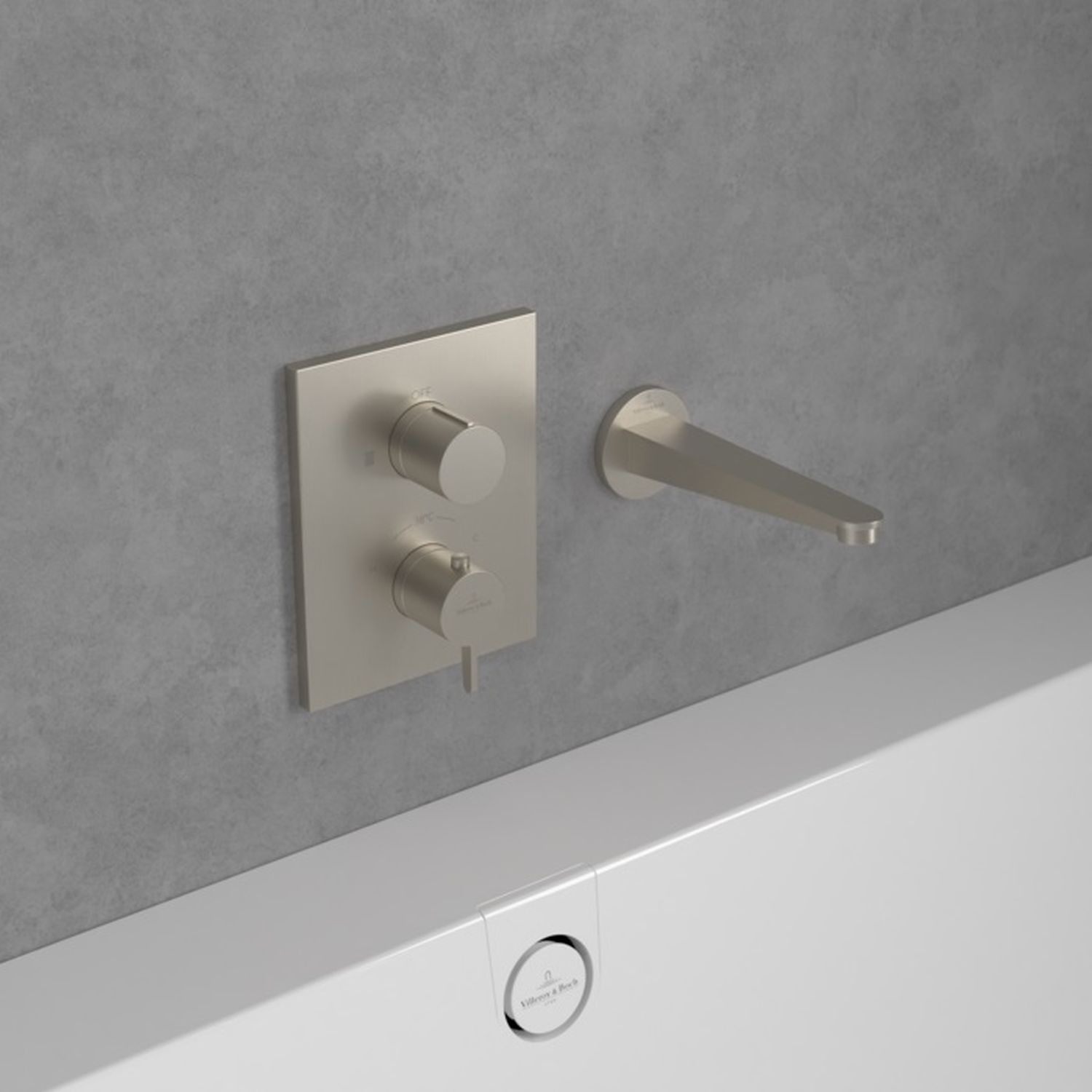 Villeroy & Boch Conum bateria prysznicowa podtynkowa termostatyczna nikiel mat szczotkowany TVS12700100064 - Wysyłka w 24h