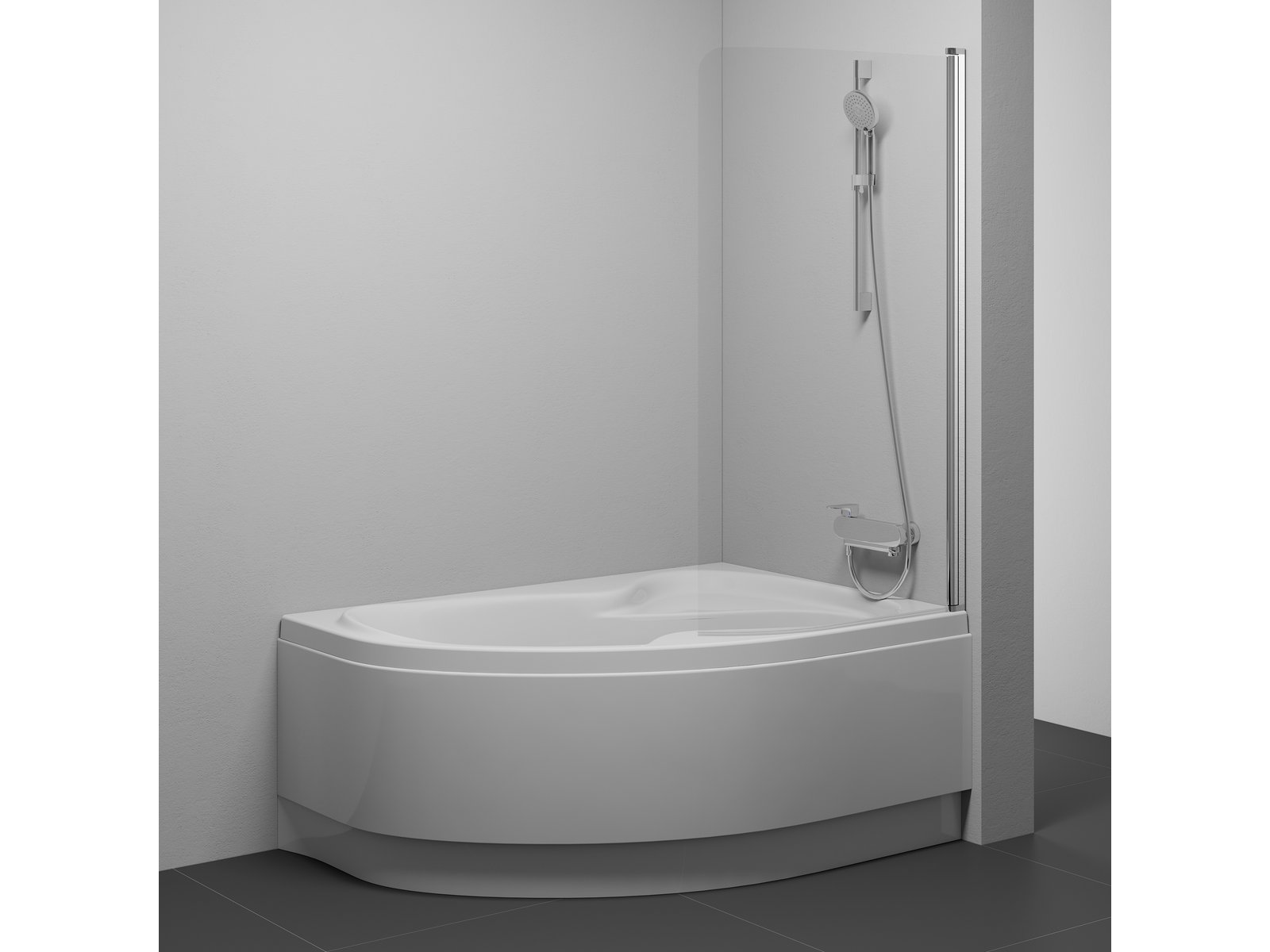 Ravak Rosa CVSK1 160/170 R parawan nawannowy 1-częściowy prawy polerowane aluminium/transparent 7QRS0C00Y1