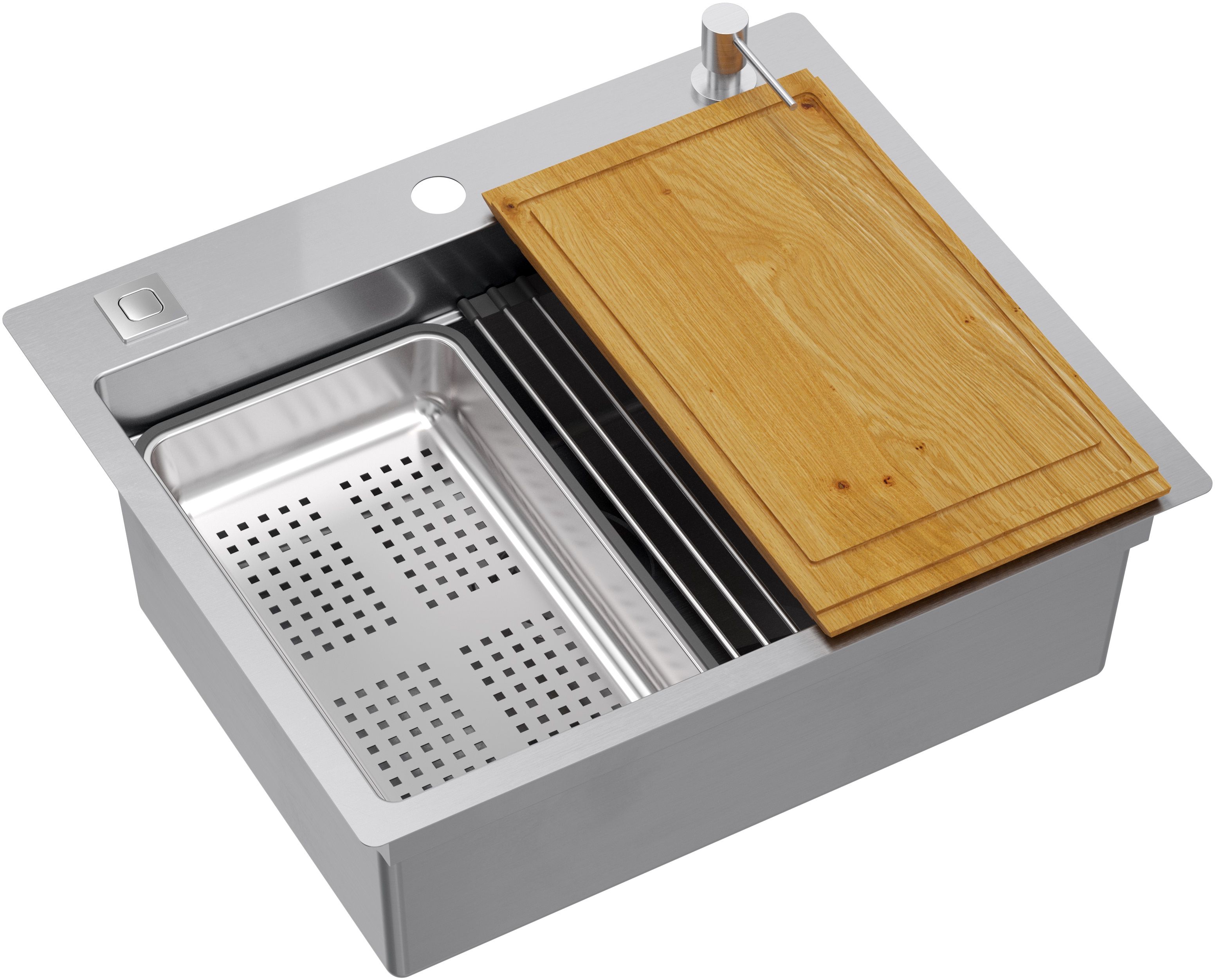 Quadron Burt 100 zlewozmywak z akcesoriami 58x48,5 cm stal MF5850BS