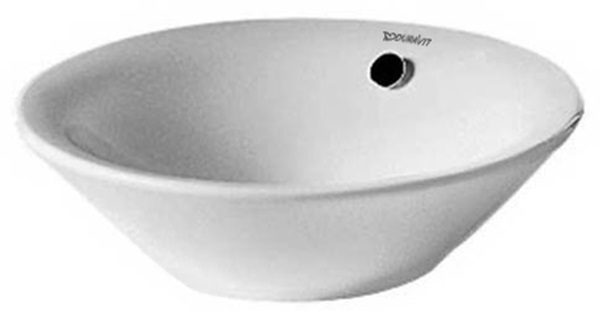 Duravit Starck 1 umywalka 33 cm nablatowa okrągła WonderGliss biała 04083300001