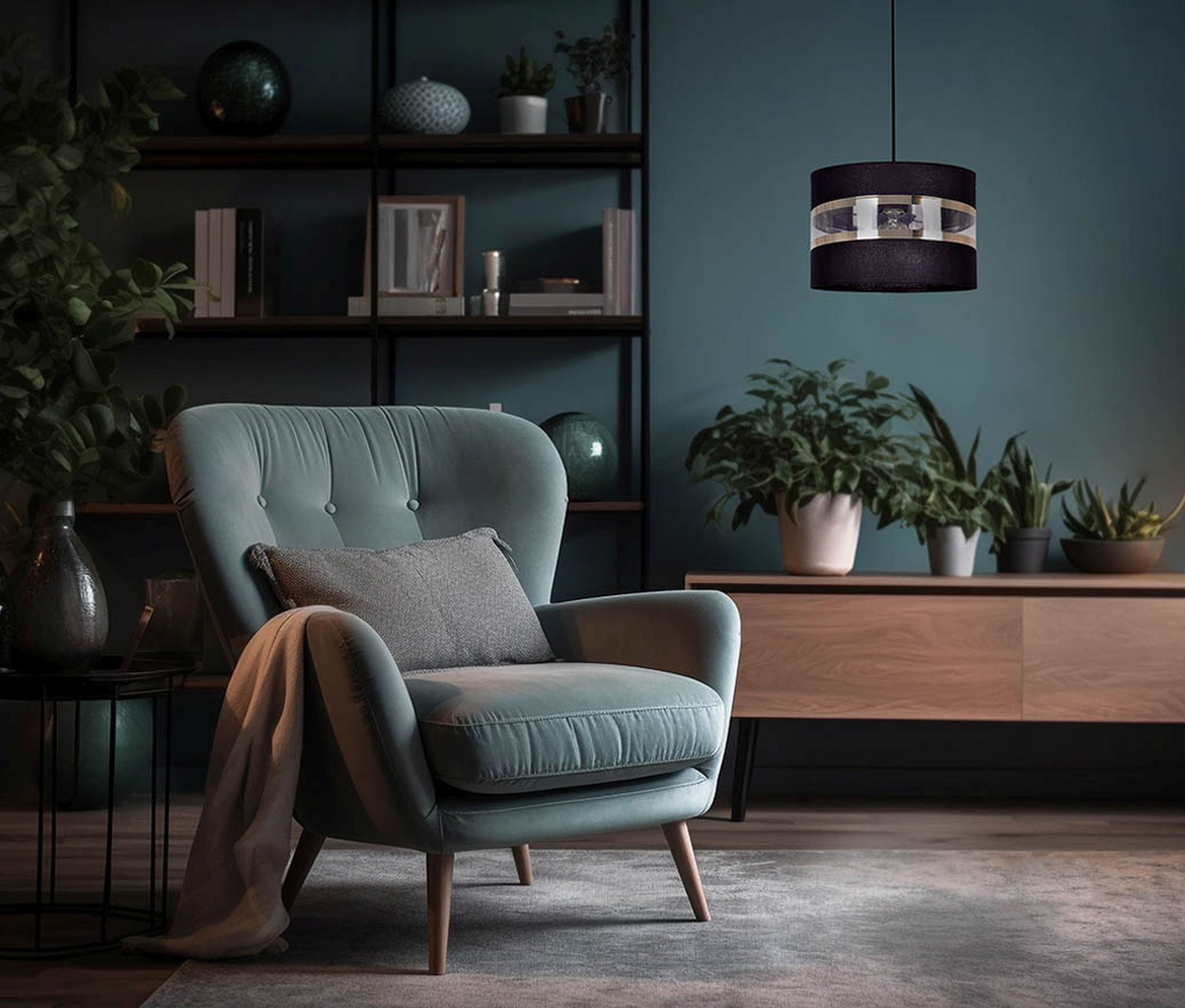 Kaja Nicea lampa wisząca 1x40W czarny/złoty K-5200