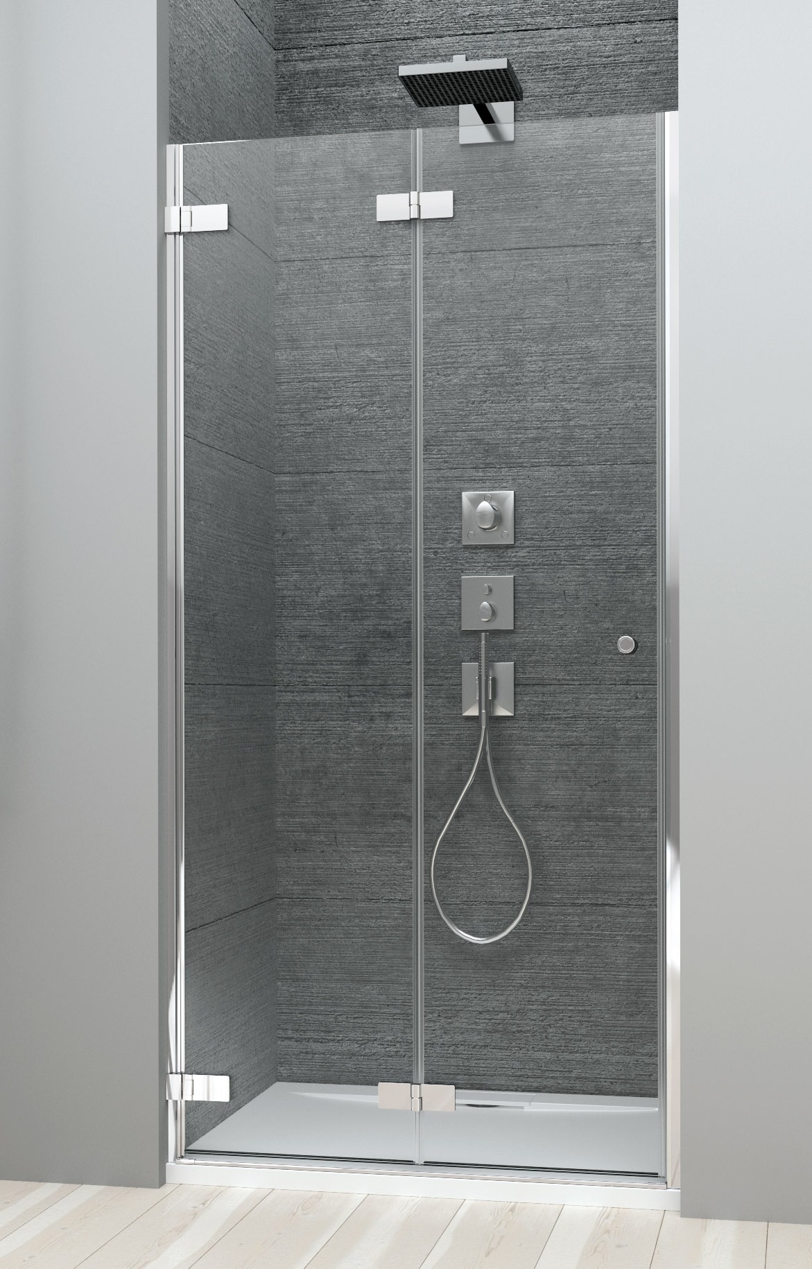 Radaway Arta DWB drzwi wnękowe 90 cm lewe chrom+/szkło przezroczyste 386151-03-01L