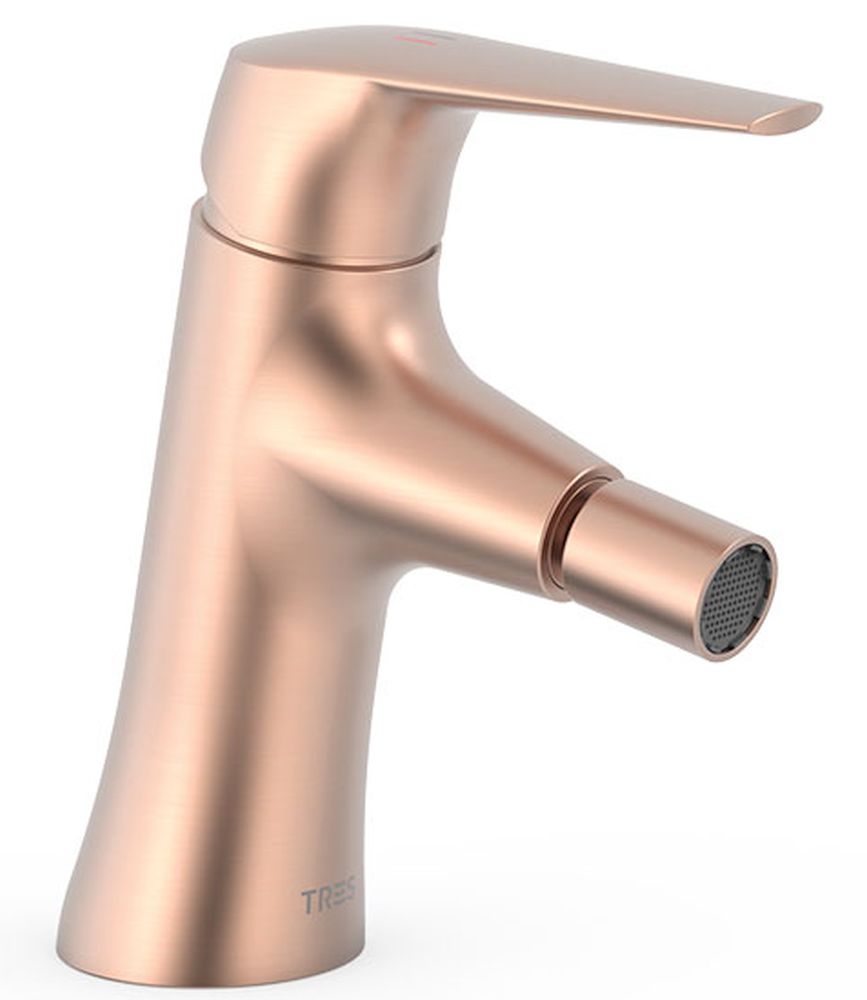 Tres Fuji bateria bidetowa stojąca różowe złoto mat 28112001OPM