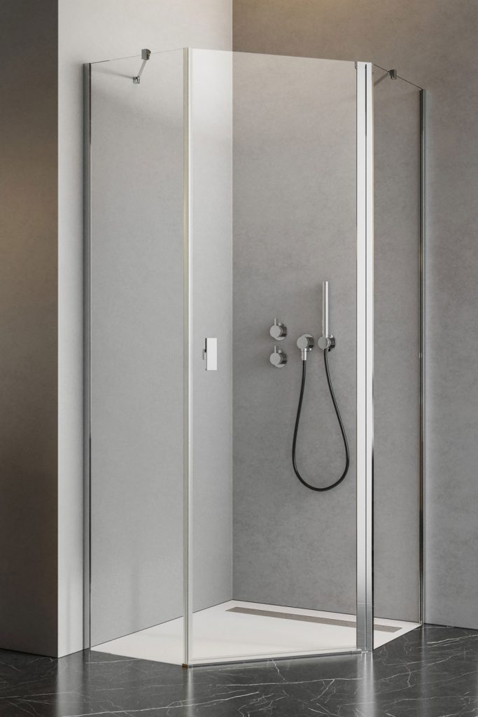 Radaway Nes PTJ drzwi prysznicowe 59,6 cm prawe chrom/szkło przezroczyste 10052000-01-01R