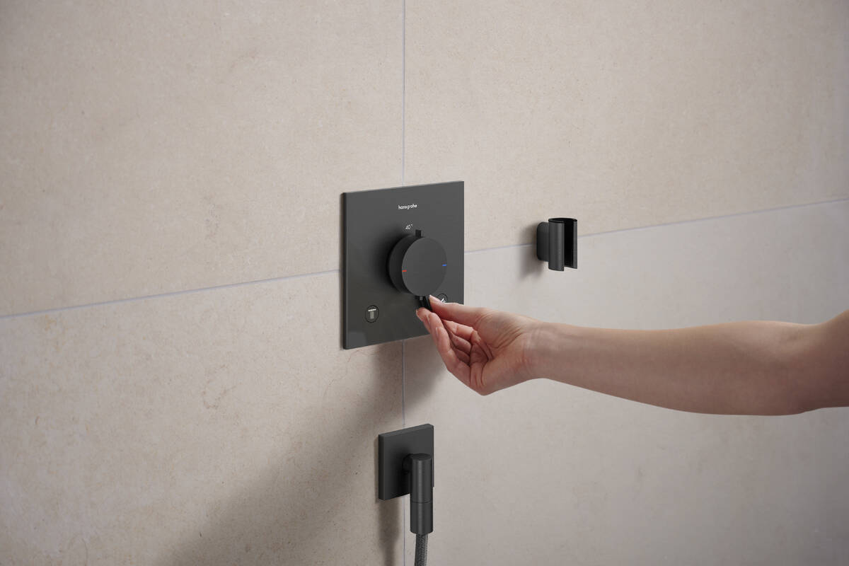 Hansgrohe Ecostat Comfort E bateria wannowo-prysznicowa podtynkowa termostatyczna czarny chrom szczotkowany 33711340