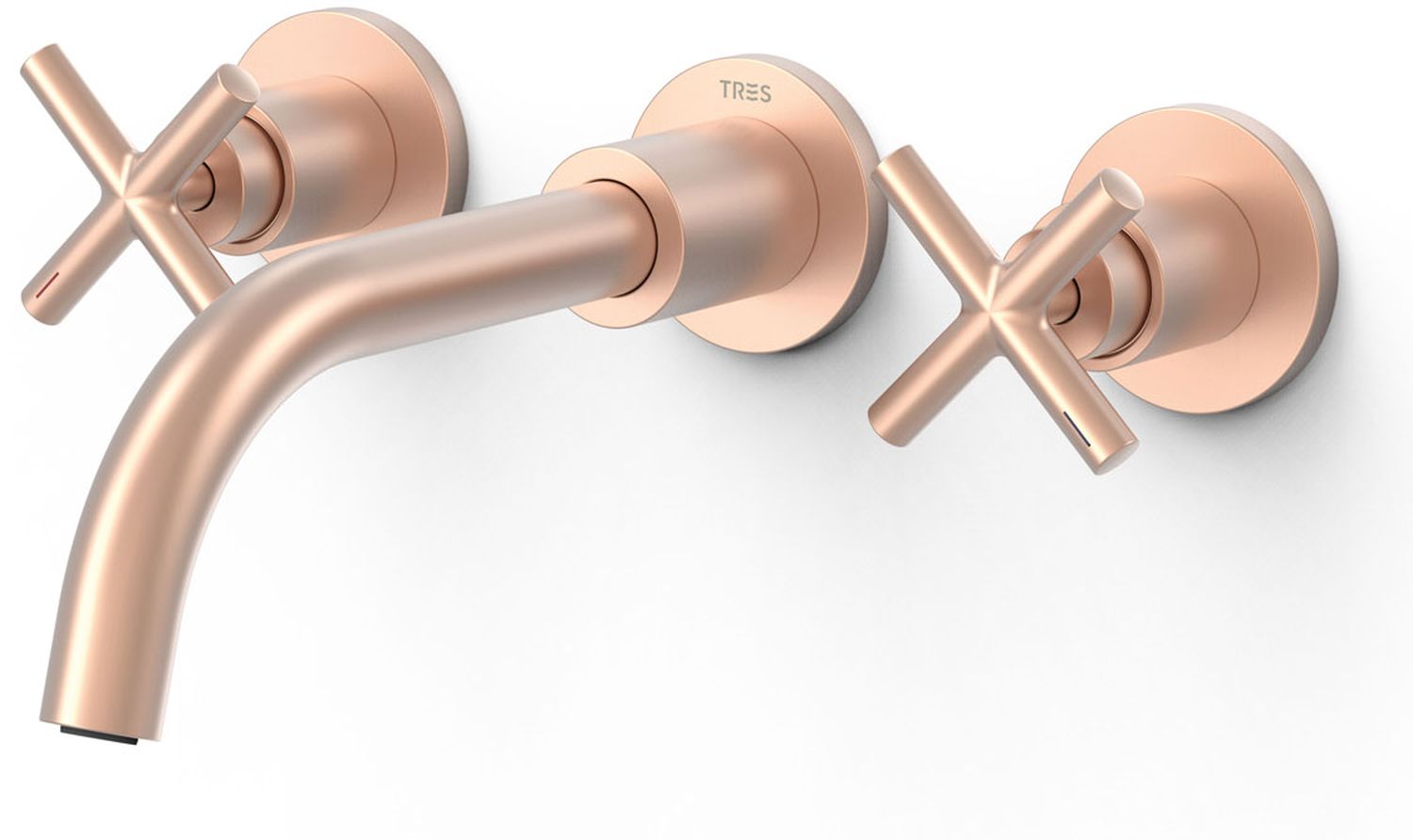 Tres Mont Blanc bateria umywalkowa podtynkowa 3-otworowa różowe złoto mat 28330002OPM
