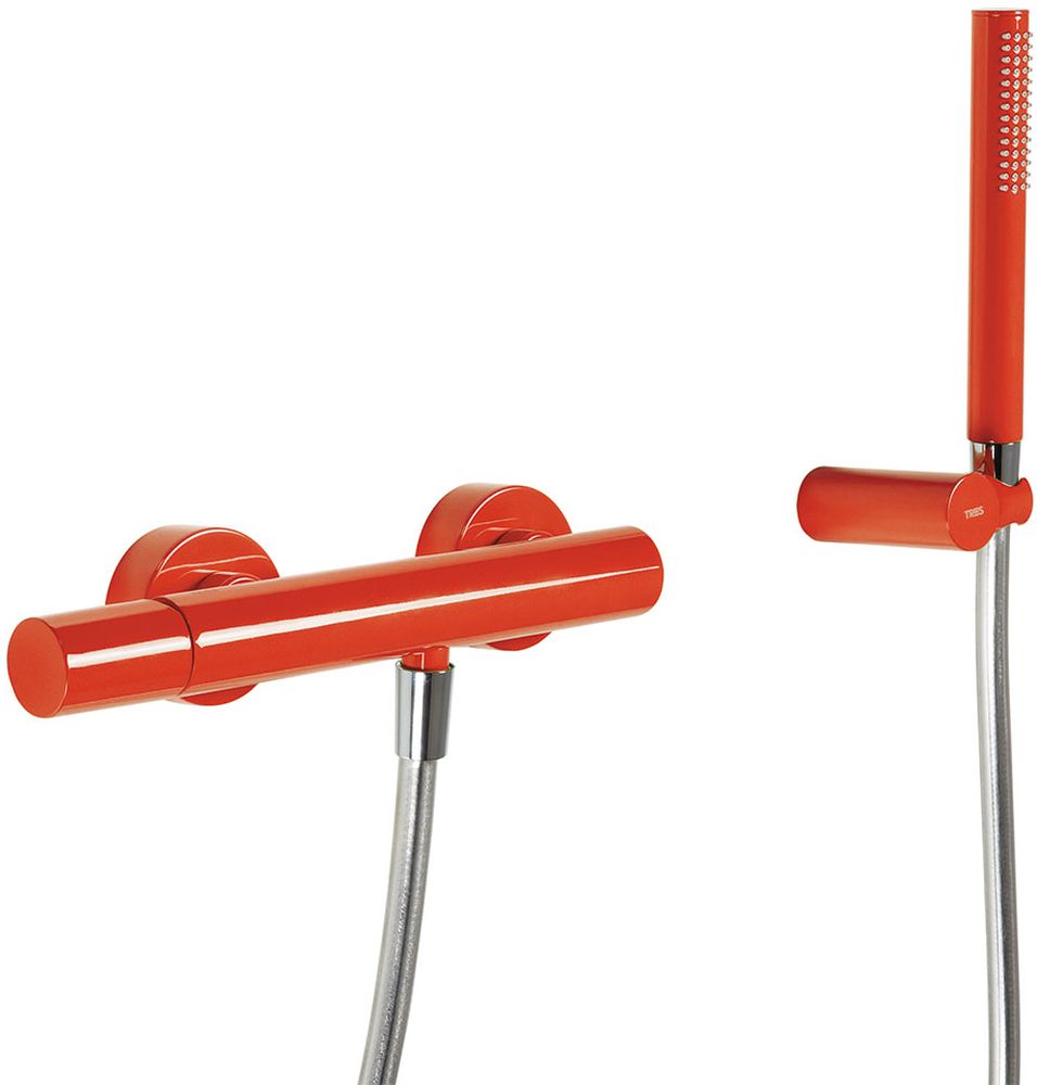 Tres Study Exclusive bateria prysznicowa ścienna czerwona 261.167.01.TRO