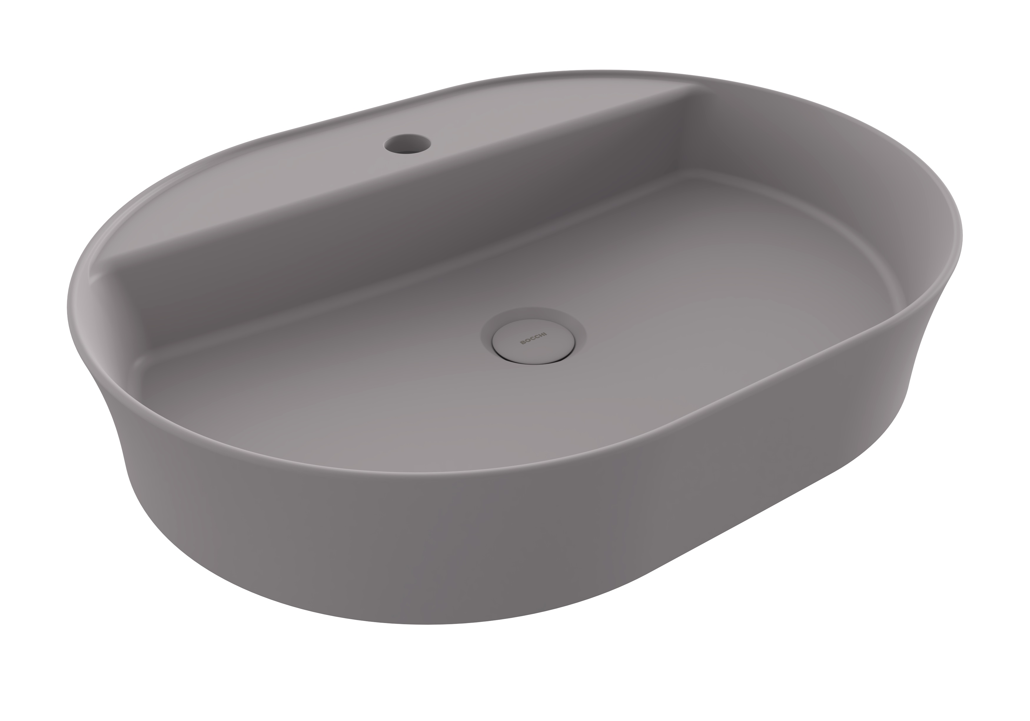Bocchi Sottile Slim Line umywalka 50x45 cm owalna szary/kamień 1600-006-0126 - Wysyłka w 24h