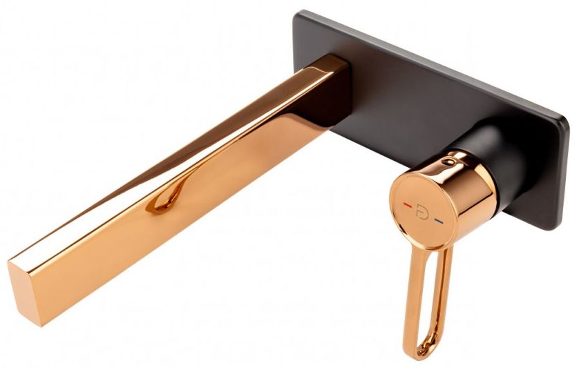 FDesign Zaffiro bateria umywalkowa podtynkowa różowe złoto/czarny mat FD1-ZFR-3PA-25 - Wysyłka w 24h