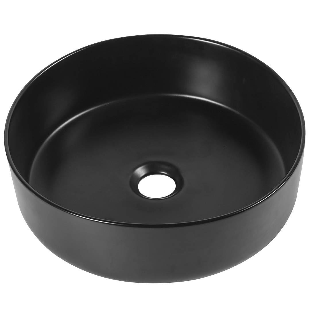 Laveo Desna umywalka 36 cm nablatowa okrągła czarny mat VUDB236