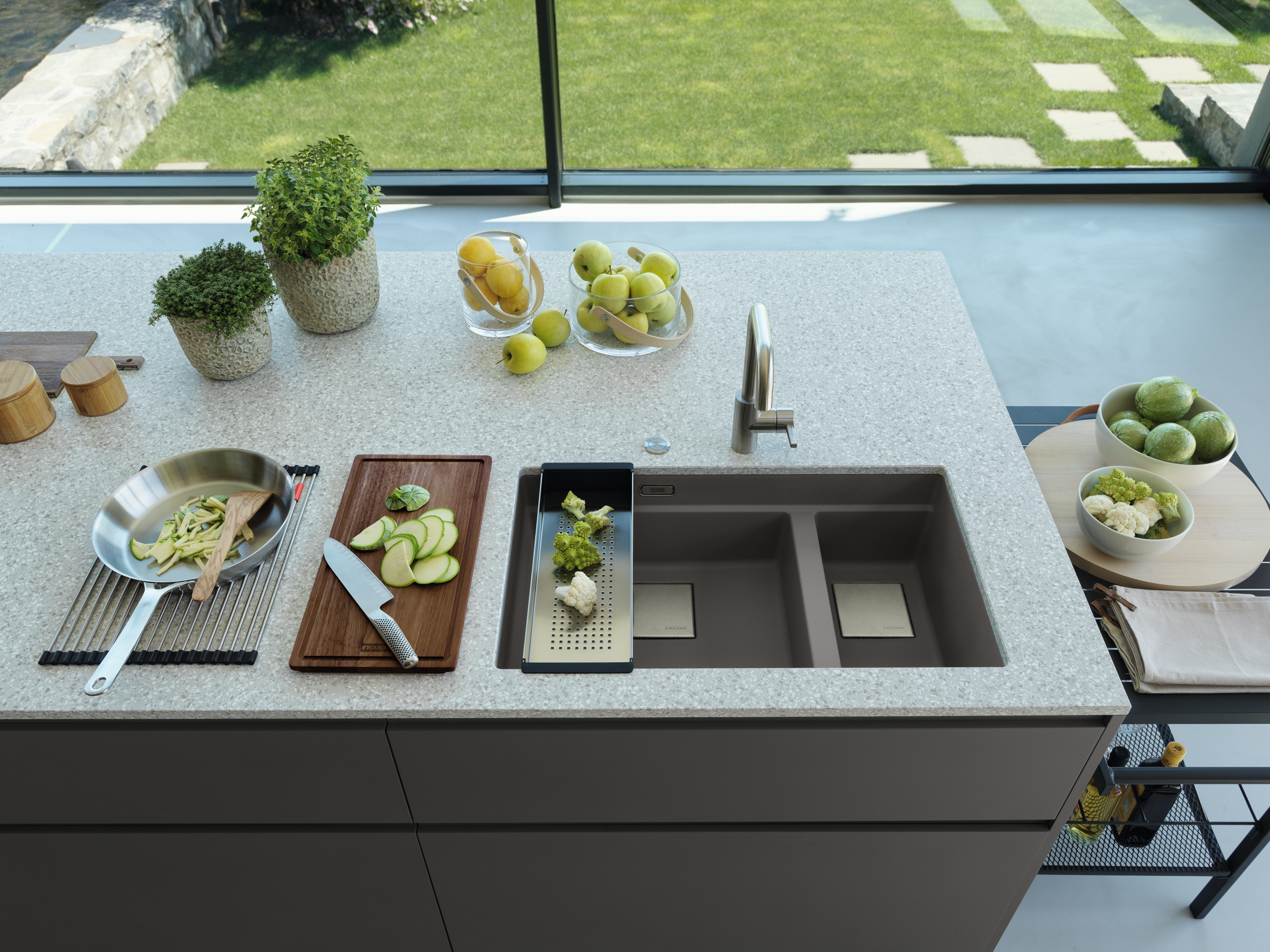 Franke Kanon KNG 120 zlewozmywak 76x46 cm Fragranite kamienny szary 125.0528.639