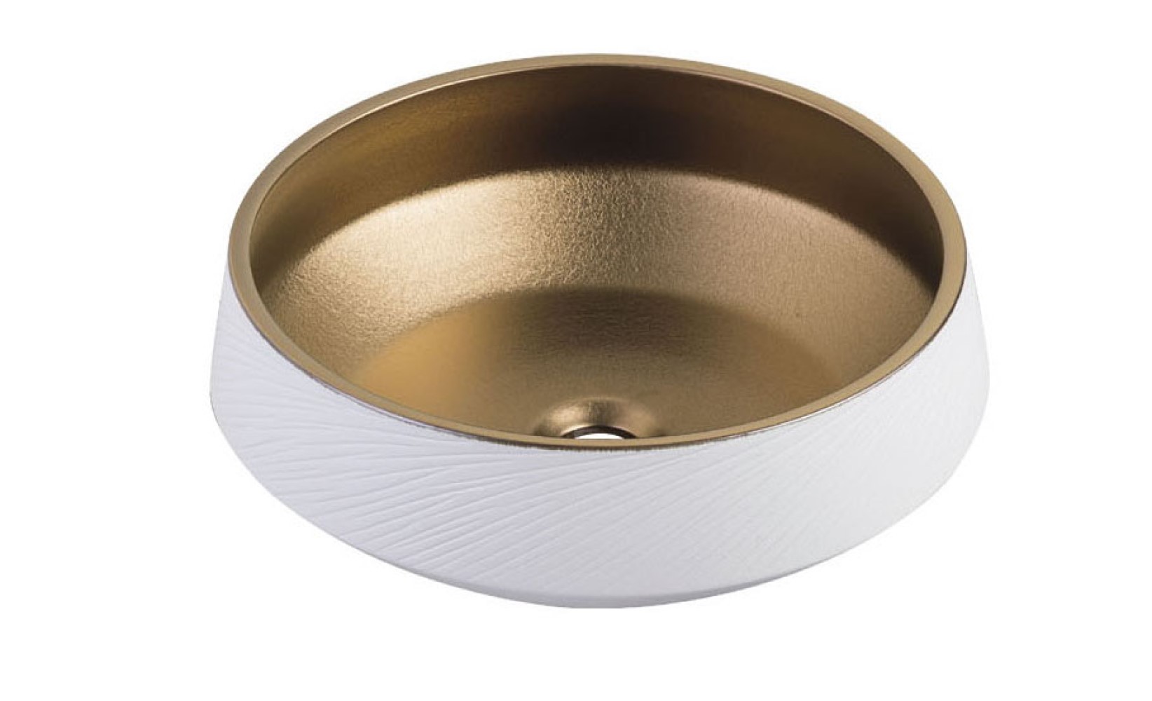 Uptrend Celia umywalka 41x41 cm nablatowa okrągła biel antyczna/złoty mat TR-T310 - Wysyłka w 24h