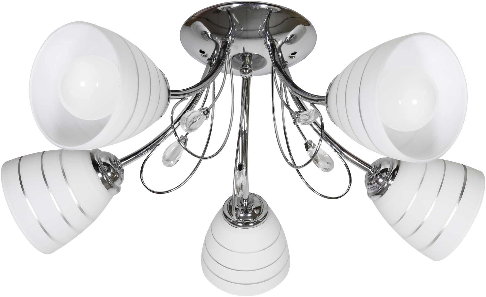 Candellux Simpli lampa podsufitowa 5x40W chrom/biała 35-63854